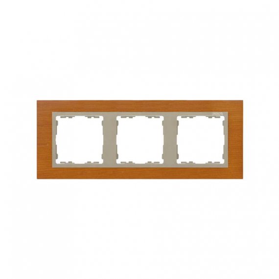 Фотография товара 'Simon 82937-66 Рамка на 3 поста, дерево, дуб/шампань, S82N'