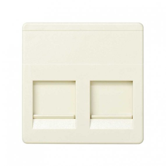 Фотография товара 'Simon 27486-32 Накладка прямая со шторками на 2 разъема RJ45'