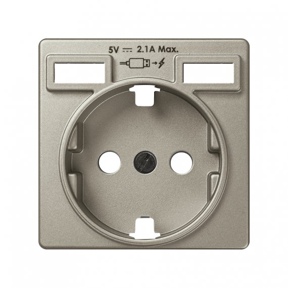 Фотография товара 'Simon 8200049-094 Накладка для розетки Schuko с з/у USB A+A'