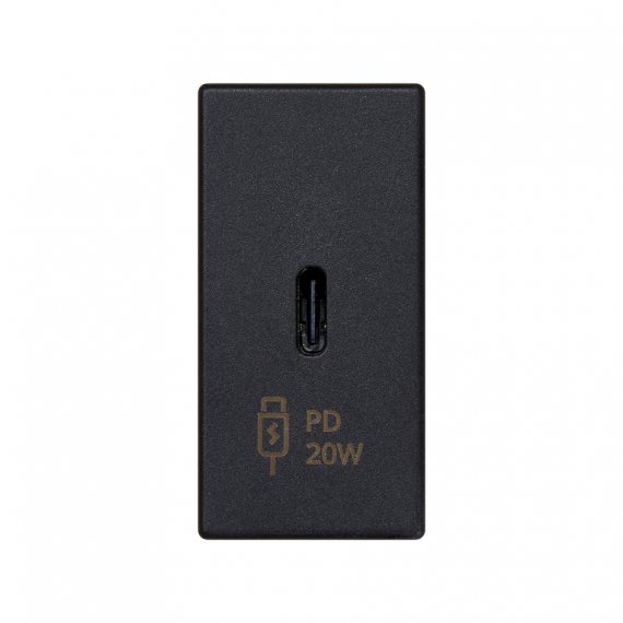 Фотография товара 'Simon K126I-14 Зарядное устройство узкое USB C 20W, 230В'