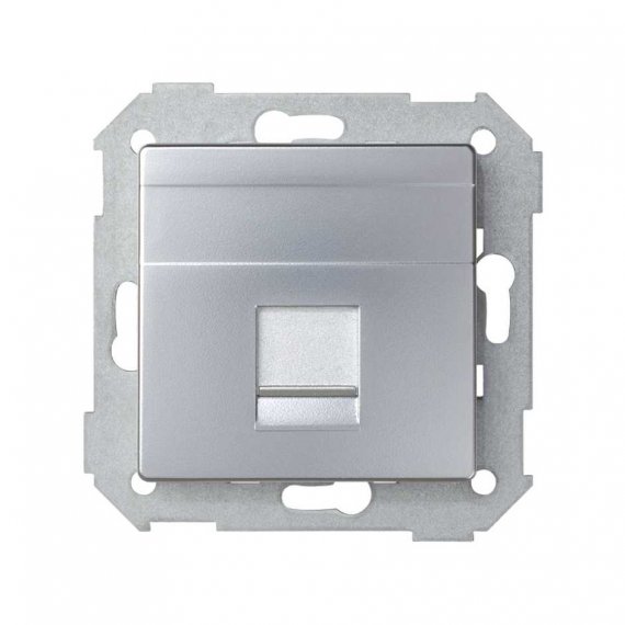 Фотография товара 'Simon 82005-33 Накладка прямая со шторкой и суппортом на 1 разъем RJ45'