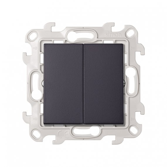 Фотография товара 'Simon 2410397-038 Двухклавишный переключатель (проходной), 10AX 250В'