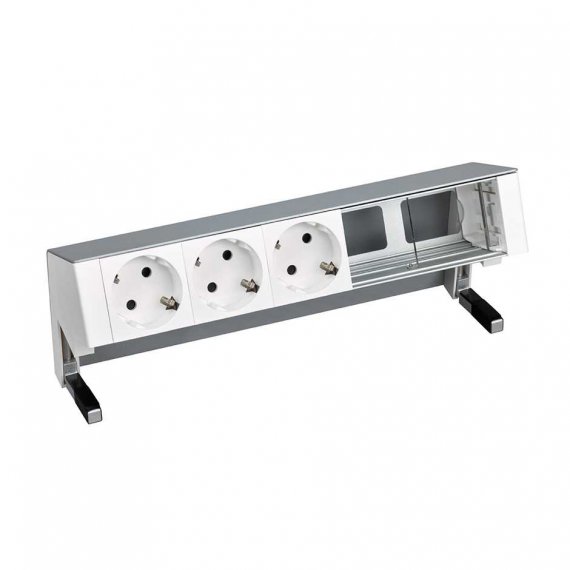 Фотография товара 'Simon 42503000-133 Настольный x5 розеточный блок, 3х2P+E, 2 пустых модуля'