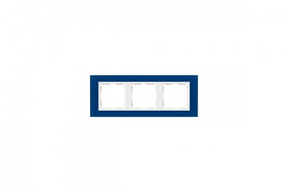 Фотография товара 'Simon 82637-64 Рамка на 3 поста, стекло, синий/белый, S82N'