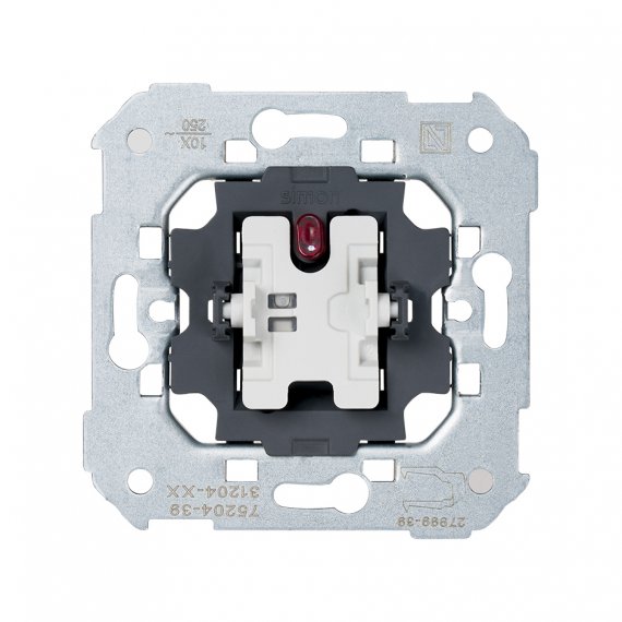 Фотография товара 'Simon 75204-39 Переключатель (проходной) с подсветкой, 10A 250В~, S75'