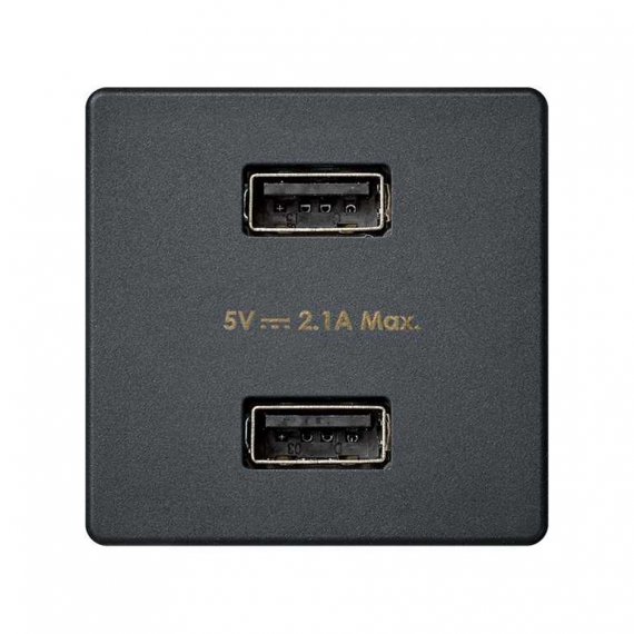 Фотография товара 'Simon 2701096-038 Зарядное устройство 2xUSB 10W, 230В'