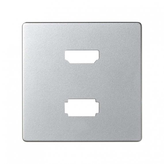 Фотография товара 'Simon 8201095-033 Накладка для розетки HDMI+USB 2.0, алюминий, S82'