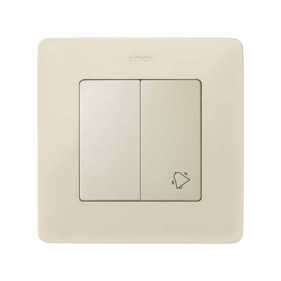 Фотография товара 'Simon 82027-31 Клавиша двойная для комбинированного вык-ля с пикт."Звонок", сл.кость, S82'