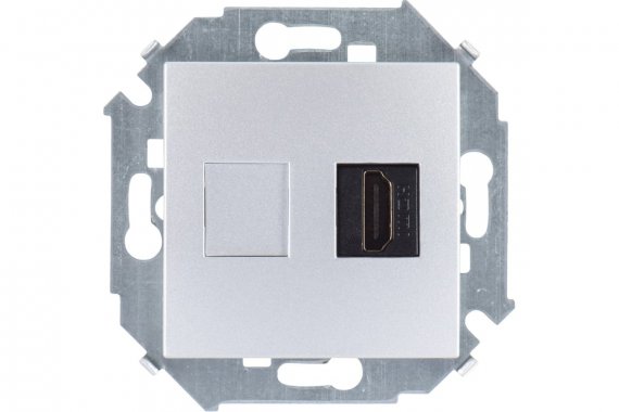 Фотография товара 'Simon 1591407-033 Розетка HDMI v1.4, алюминий, S15'