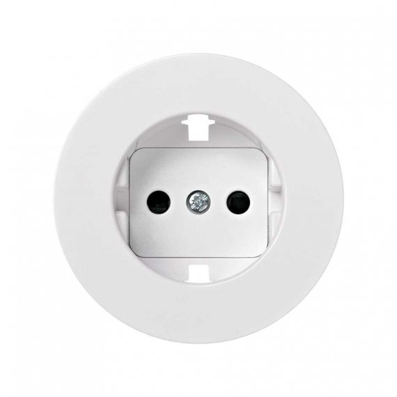 Фотография товара 'Simon 88041-60 Накладка со шторками для розетки Schuko 2Р+Е, белый, S88'