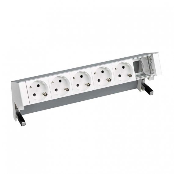 Фотография товара 'Simon 42605000-133 Настольный x6 розеточный блок, 5х2P+E, 1 пустой модуль'