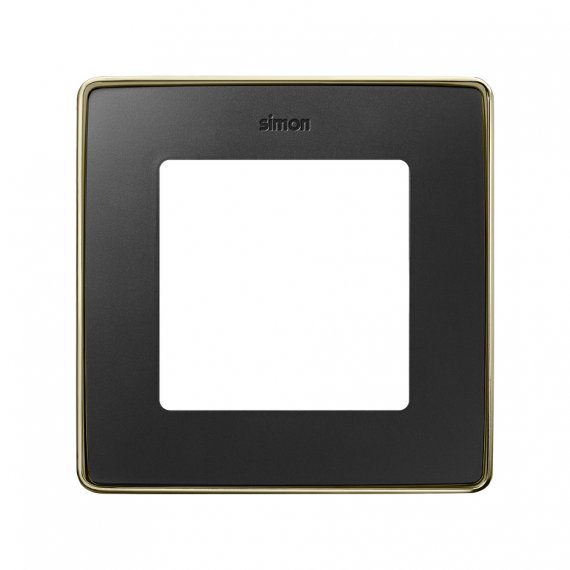 Фотография товара 'Simon 8201610-394 Рамка на 1 пост, мат.черный/металл.шампань, S82D'