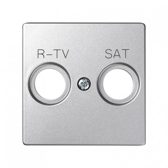 Фотография товара 'Simon 82097-93 Накладка для розетки R-TV+SAT с пикт."R-TV SAT", мат.алюминий, S82D'