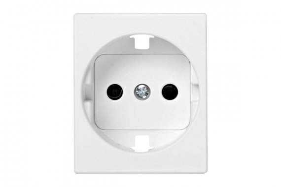 Фотография товара 'Simon 82041-50 Накладка со шторками для розетки Schuko 2Р+Е, белый, S82Centr'