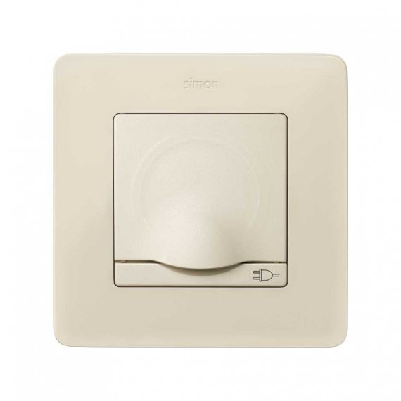 Фотография товара 'Simon 82090-31 Накладка с крышкой и шторками для розетки Schuko 2Р+Е, сл.кость, S82'