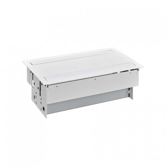 Фотография товара 'Simon 47602000-130 Двусторонний врезной x12 розеточный блок, планка, 4x2P+E'