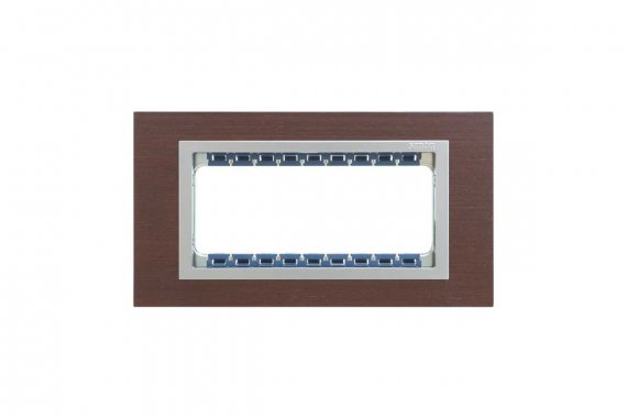 Фотография товара 'Simon 82957-65 Рамка на 5 узких мех-мов, дерево, венге/алюминий, S82Centr'