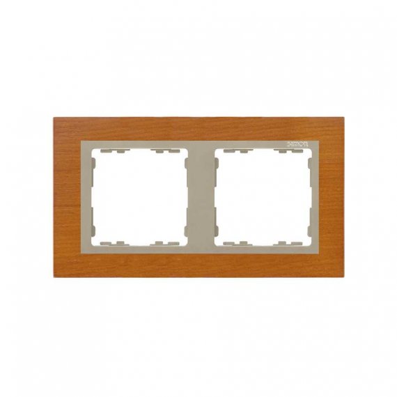 Фотография товара 'Simon 82927-66 Рамка на 2 поста, дерево, дуб/шампань, S82N'