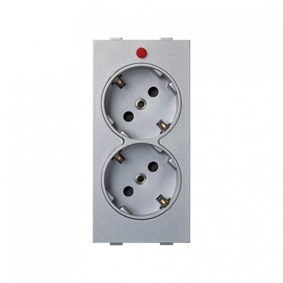 Фотография товара 'Simon S1-8 Розетка двойная со шторками Schuko 2Р+Е 16A 250В~'