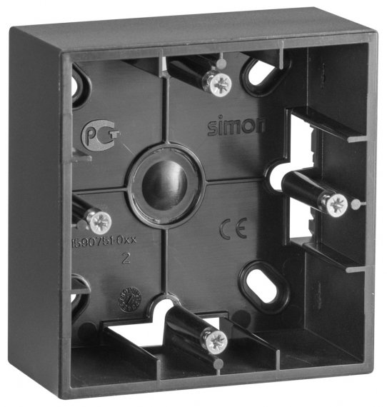 Фотография товара 'Simon 1590751-038 Коробка подъемная на 1 пост, графит, S15'