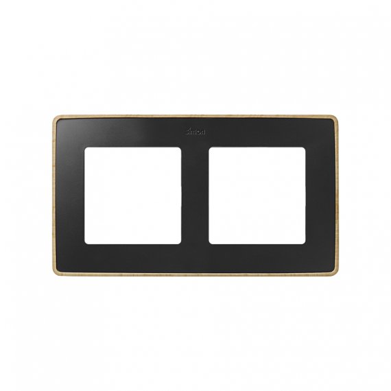 Фотография товара 'Simon 8201620-370 Рамка на 2 поста, мат.черный/дерев.бук, S82D'