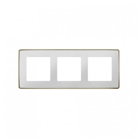 Фотография товара 'Simon 8201630-294 Рамка на 3 поста, белый/металл.шампань, S82D'