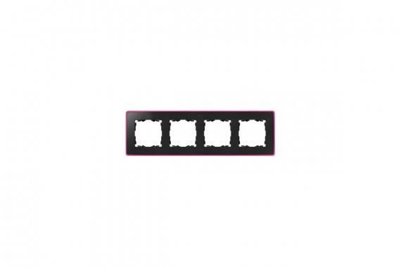 Фотография товара 'Simon 8201640-261 Рамка на 4 поста, графит/металл.розовый неон, S82D'