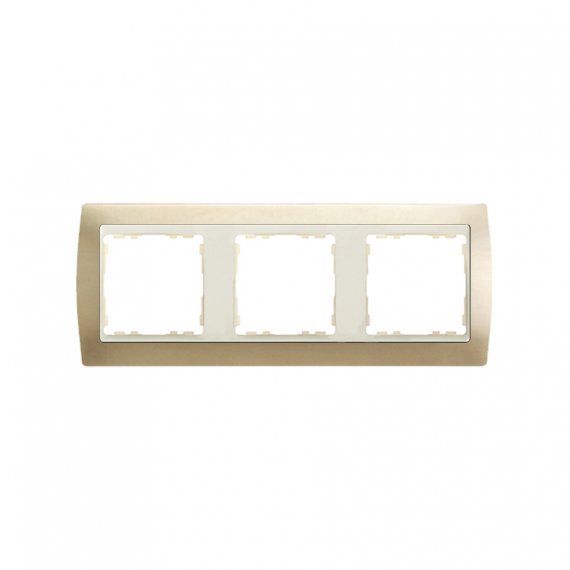 Фотография товара 'Simon 82734-34 Рамка на 3 поста, металл, шампань/сл.кость, S82'