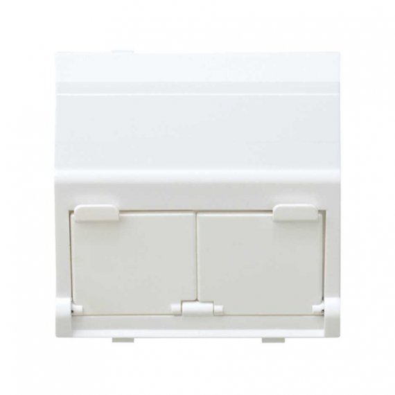 Фотография товара 'Simon 27086-35 Накладка наклонная со шторками на 2 разъема RJ45'