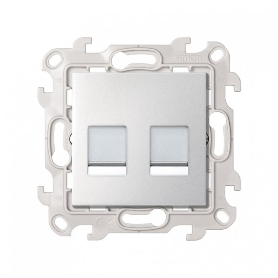 Фотография товара 'Simon 2450593-033 Розетка информационная 2xRJ45 Cat.5e UTP'