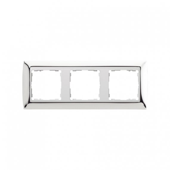 Фотография товара 'Simon 82634-63 Рамка на 3 поста, металл, хром/белый, S82'