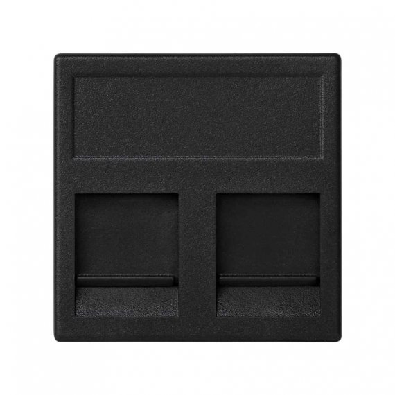 Фотография товара 'Simon KB76-14 Накладка прямая на 2 разъема RJ45 со шторками'