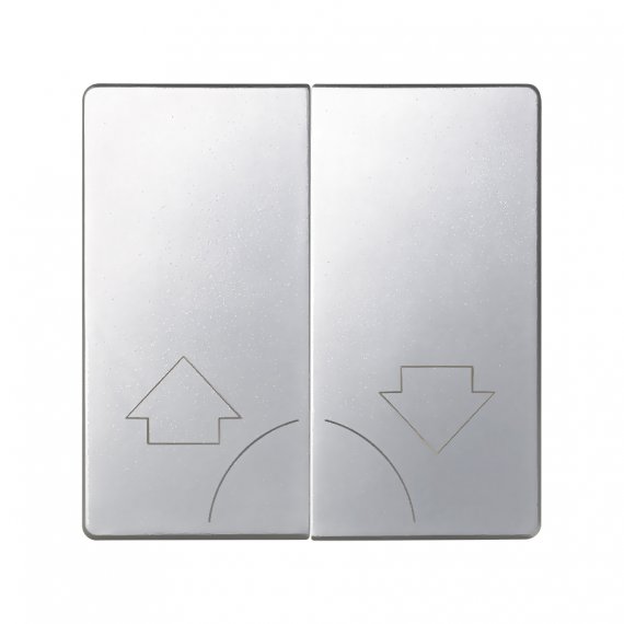 Фотография товара 'Simon 82029-33 Клавиша двойная для выкл-ля жалюзи без блок. и пикт."Стрелки", алюминий, S82'