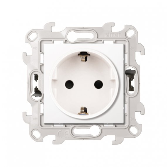 Фотография товара 'Simon 2420432-030 Розетка со шторками Schuko 2Р+Е, 16A 250В'