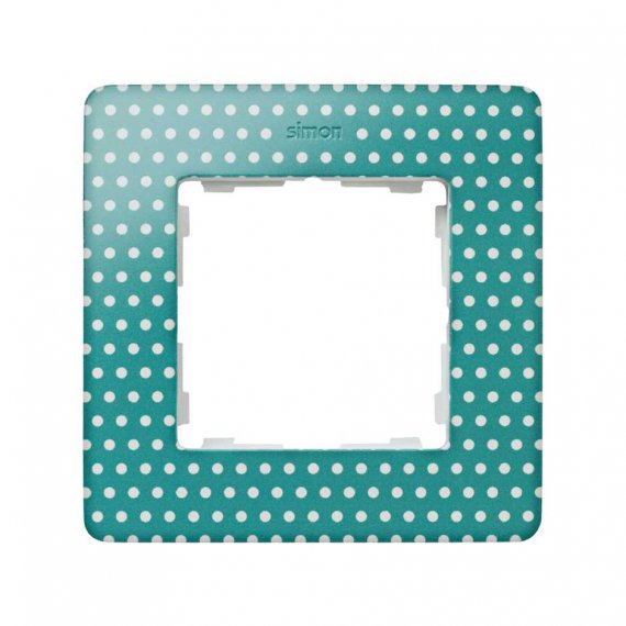 Фотография товара 'Simon 8200610-212 Рамка на 1 пост, горошины на аквамарин/белый, S82D'