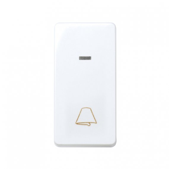 Фотография товара 'Simon 27160-64 Кнопочный выключатель с подсветкой и пикт."Звонок" узкий, 10A 250В'