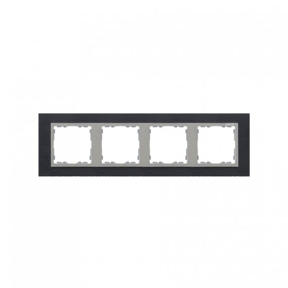 Фотография товара 'Simon 82947-38 Рамка на 4 поста, металл, черн.сталь/алюминий, S82N'