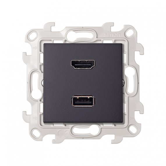 Фотография товара 'Simon 2411095-038 Розетка HDMI v1.4 + USB 2.0 (передача данных)'