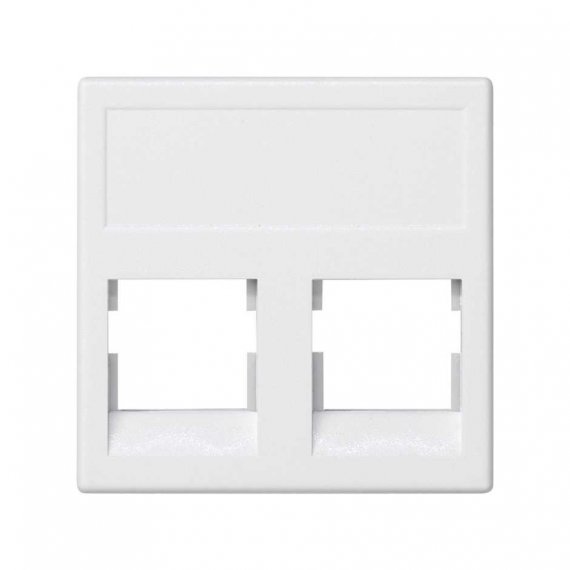 Фотография товара 'Simon KB076-9 Накладка прямая на 2 разъема RJ45 без шторок'