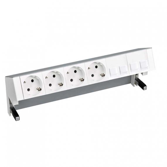 Фотография товара 'Simon 42604040-133 Настольный x6 розеточный блок, 4x2P+E, 4хRJ45'