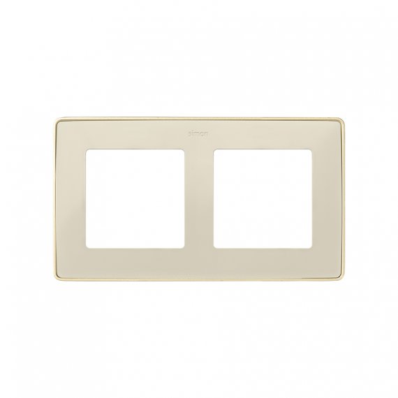 Фотография товара 'Simon 8201620-248 Рамка на 2 поста, сл.кость/металл.шампань, S82D'