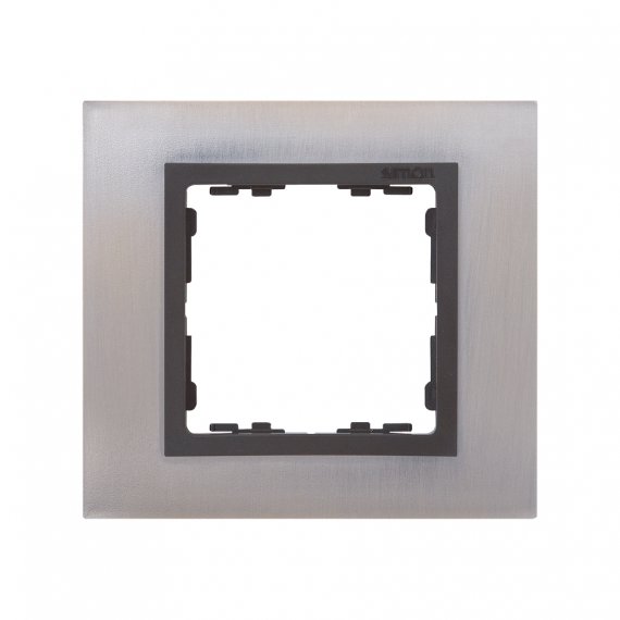 Фотография товара 'Simon 82817-37 Рамка на 1 пост, металл, нерж.сталь/графит, S82N'