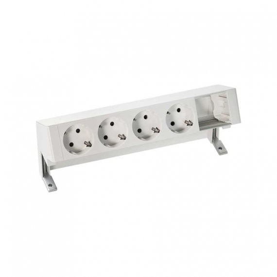 Фотография товара 'Simon 42504000-130 Настольный x5 розеточный блок, 4х2P+E, 1 пустой модуль'