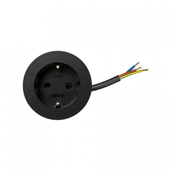 Фотография товара 'Simon 43101000-138 Врезная розетка Schuko 2P+E, free-провод 20 см'