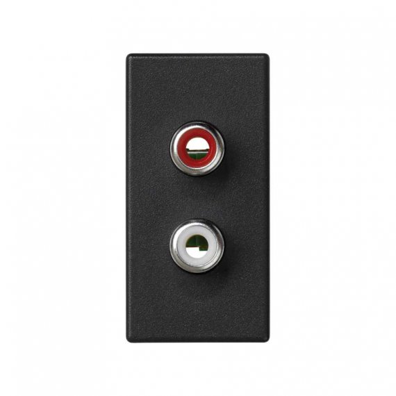 Фотография товара 'Simon K101B-14 Розетка узкая 2RCA, графит, K45, Connect'