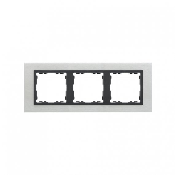 Фотография товара 'Simon 82837-31 Рамка на 3 поста, металл, мат.сталь/графит, S82N'