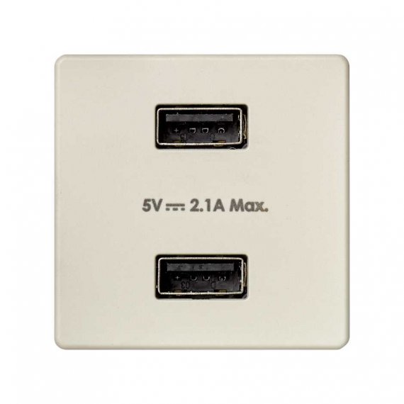 Фотография товара 'Simon 2701096-031 Зарядное устройство 2xUSB 10W, 230В'