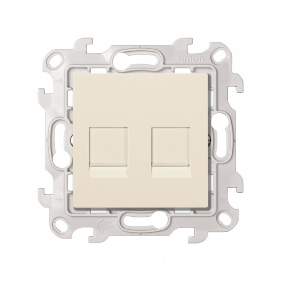 Фотография товара 'Simon 2410600-031 Розетка информационная 2xRJ45 Cat.6 UTP'