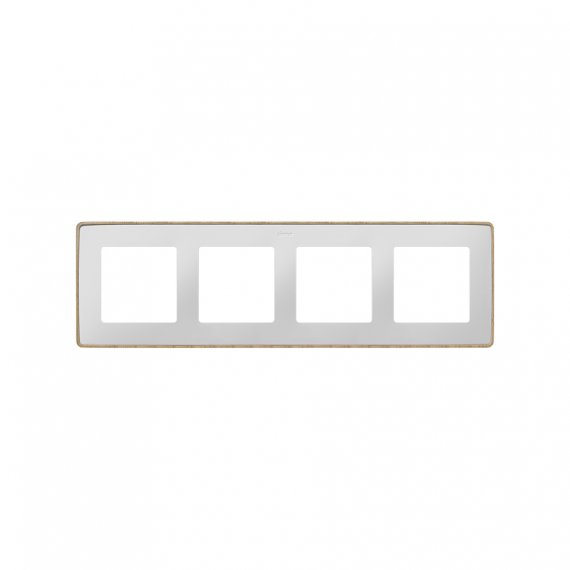 Фотография товара 'Simon 8201640-270 Рамка на 4 поста, белый/дерев.бук, S82D'