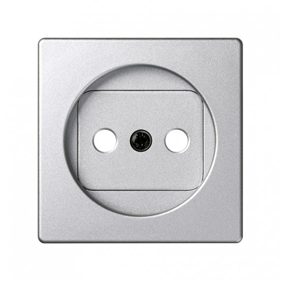 Фотография товара 'Simon 82040-93 Накладка со шторками для розетки 2Р, мат.алюминий, S82D'